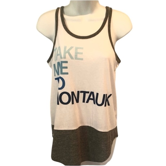 Chaser Take me to Montauk white tank low back t shirt size small - Picture 2 of 8